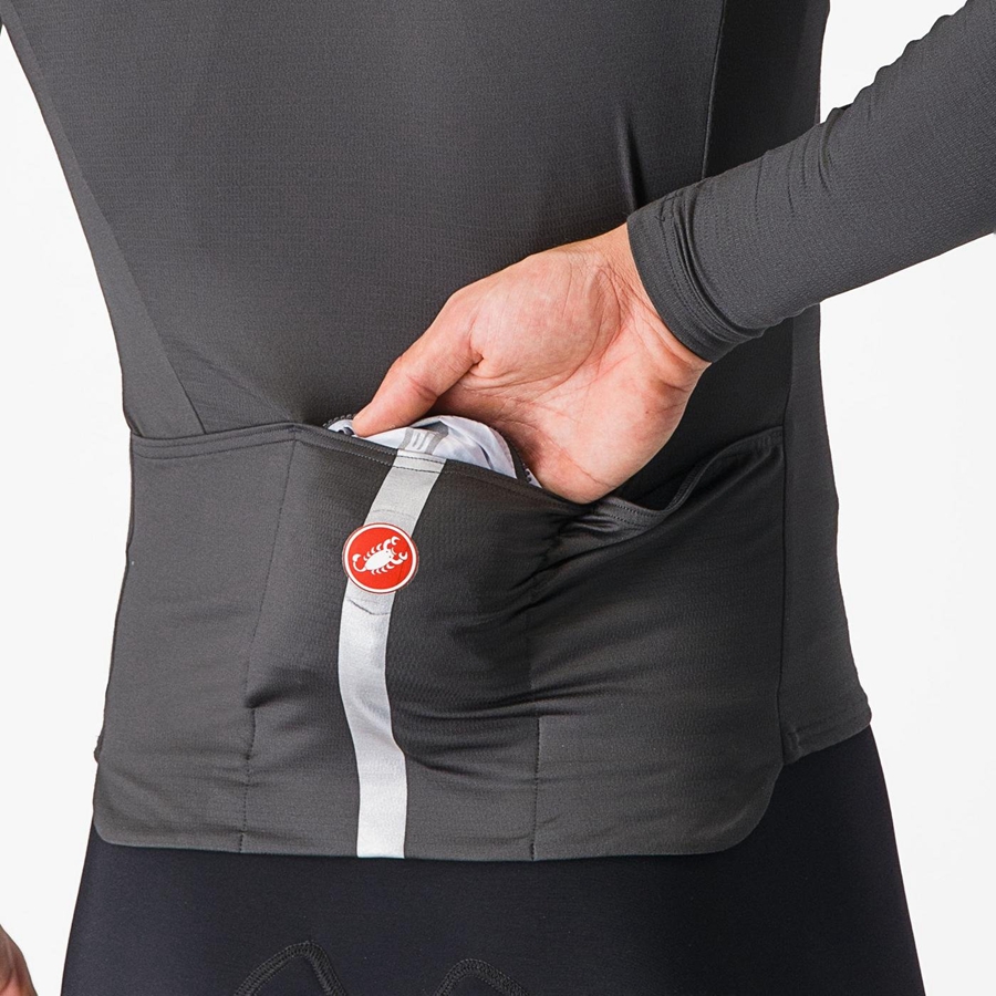 Castelli SQUADRA STRETCH Men Protection Silver Grey / Dark Grey | DZLKHA-372