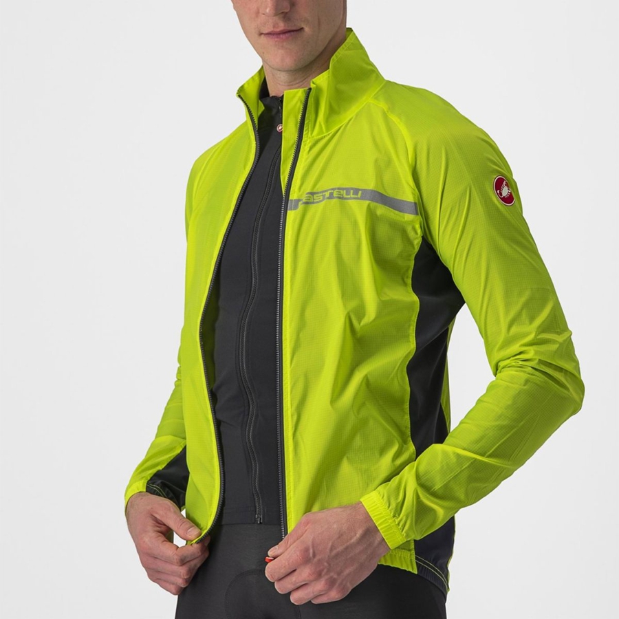 Castelli SQUADRA STRETCH Men Protection Light Green / Dark Grey | OWVBDP-640