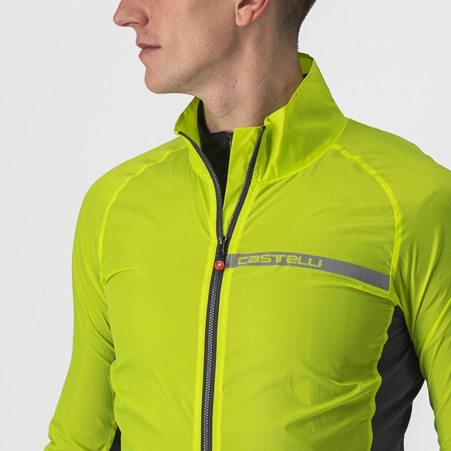 Castelli SQUADRA STRETCH Men Protection Light Green / Dark Grey | OWVBDP-640