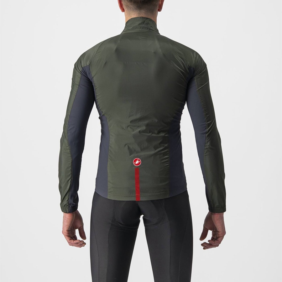 Castelli SQUADRA STRETCH Men Protection Green / Dark Grey | KRAHIO-187