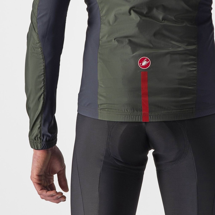 Castelli SQUADRA STRETCH Men Protection Green / Dark Grey | KRAHIO-187