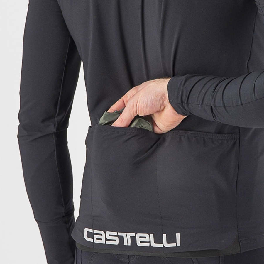 Castelli SQUADRA STRETCH Men Protection Green / Dark Grey | KRAHIO-187