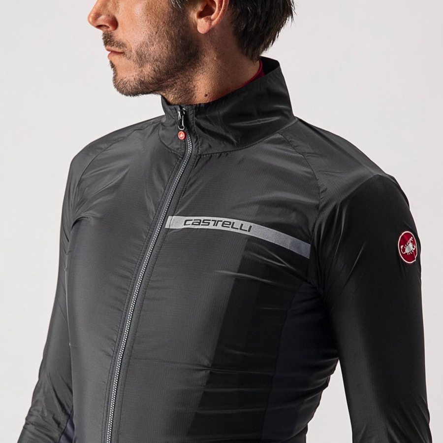 Castelli SQUADRA STRETCH Men Protection Black / Dark Grey | EMWBRO-568