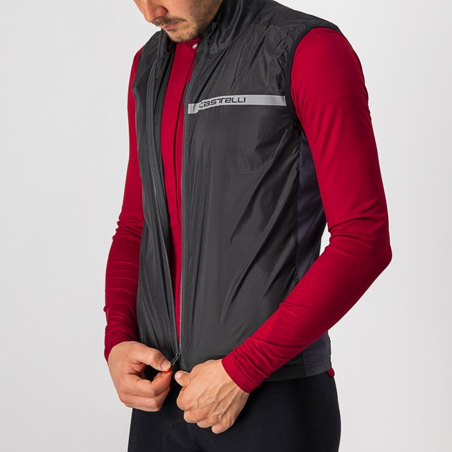 Castelli SQUADRA STRETCH Men Vest Black / Dark Grey | FHSXQL-175