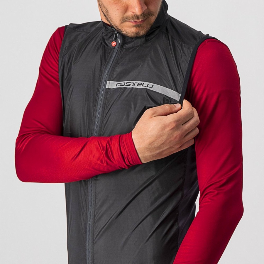 Castelli SQUADRA STRETCH Men Vest Black / Dark Grey | FHSXQL-175