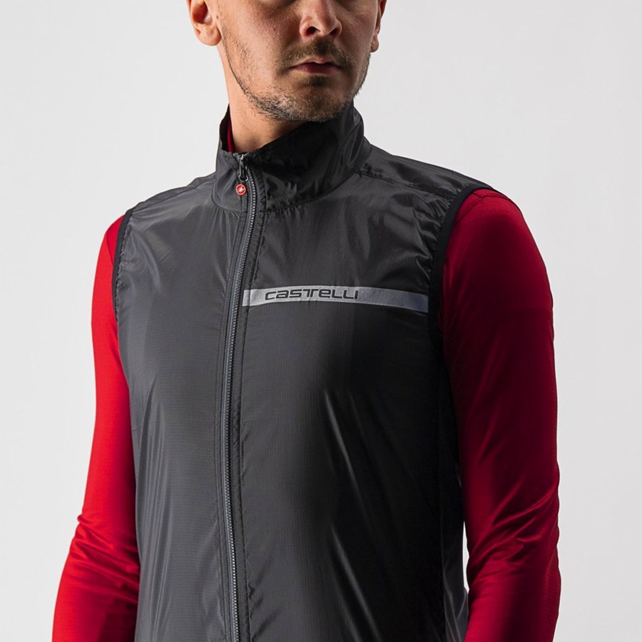 Castelli SQUADRA STRETCH Men Vest Black / Dark Grey | FHSXQL-175