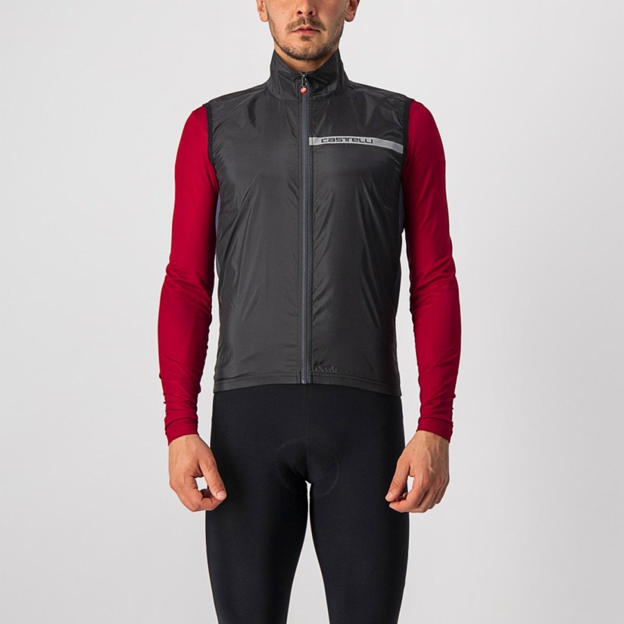 Castelli SQUADRA STRETCH Men Vest Black / Dark Grey | FHSXQL-175