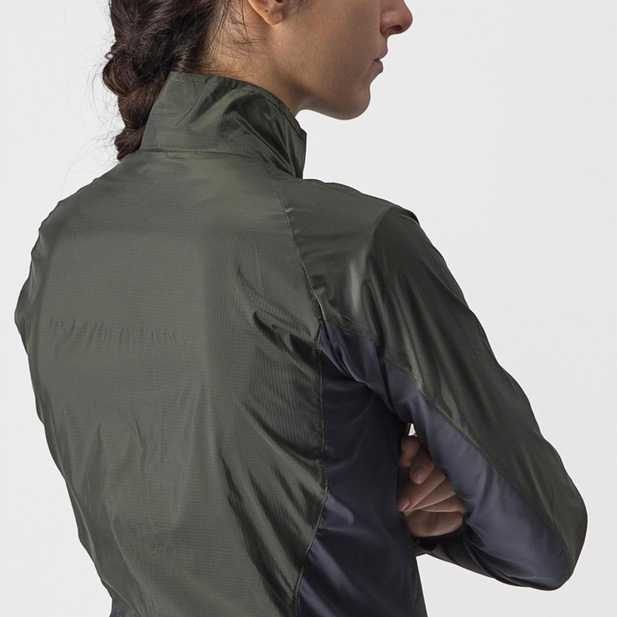 Castelli SQUADRA STRETCH W Women Protection Green / Dark Grey | ZUPTCJ-574