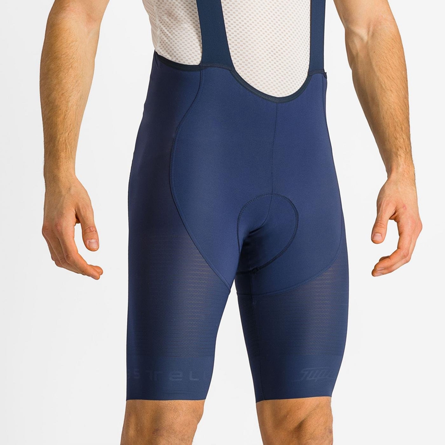 Castelli SUPERLEGGERA Men Bib Shorts Blue | MUGAKV-067