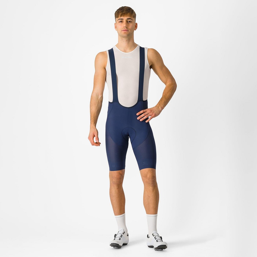 Castelli SUPERLEGGERA Men Bib Shorts Blue | MUGAKV-067