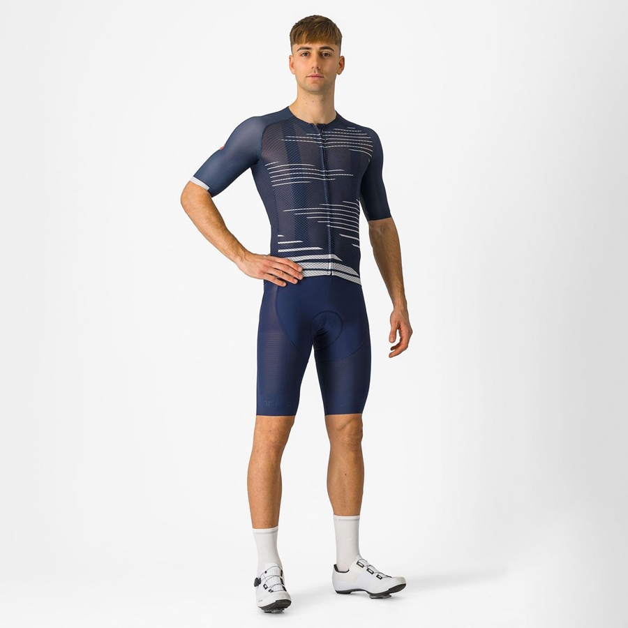 Castelli SUPERLEGGERA Men Bib Shorts Blue | MUGAKV-067