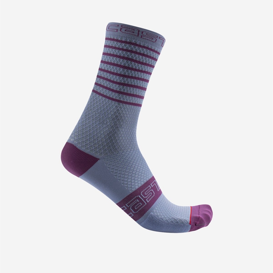 Castelli SUPERLEGGERA W 12 Women Socks Purple White | RDYVLF-952