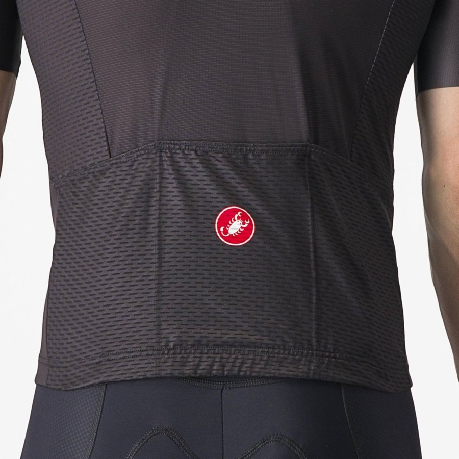 Castelli TRADIZIONE Men Jersey Black / Dark Grey / Red | AQSLZJ-965