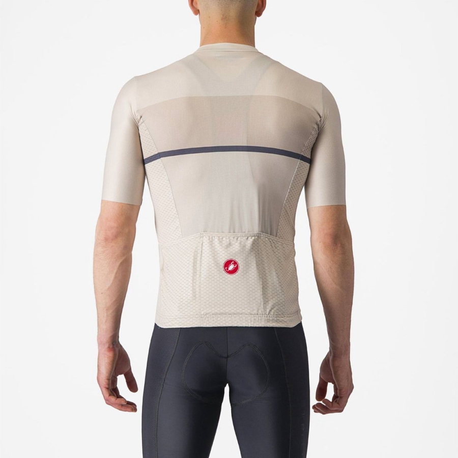 Castelli TRADIZIONE Men Jersey Silver / Blue | YVOSEB-583