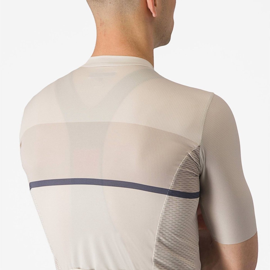 Castelli TRADIZIONE Men Jersey Silver / Blue | YVOSEB-583