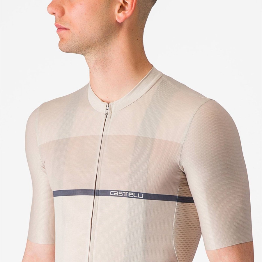 Castelli TRADIZIONE Men Jersey Silver / Blue | YVOSEB-583