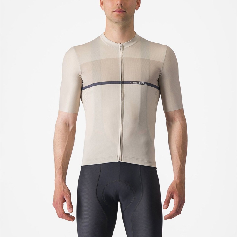 Castelli TRADIZIONE Men Jersey Silver / Blue | YVOSEB-583