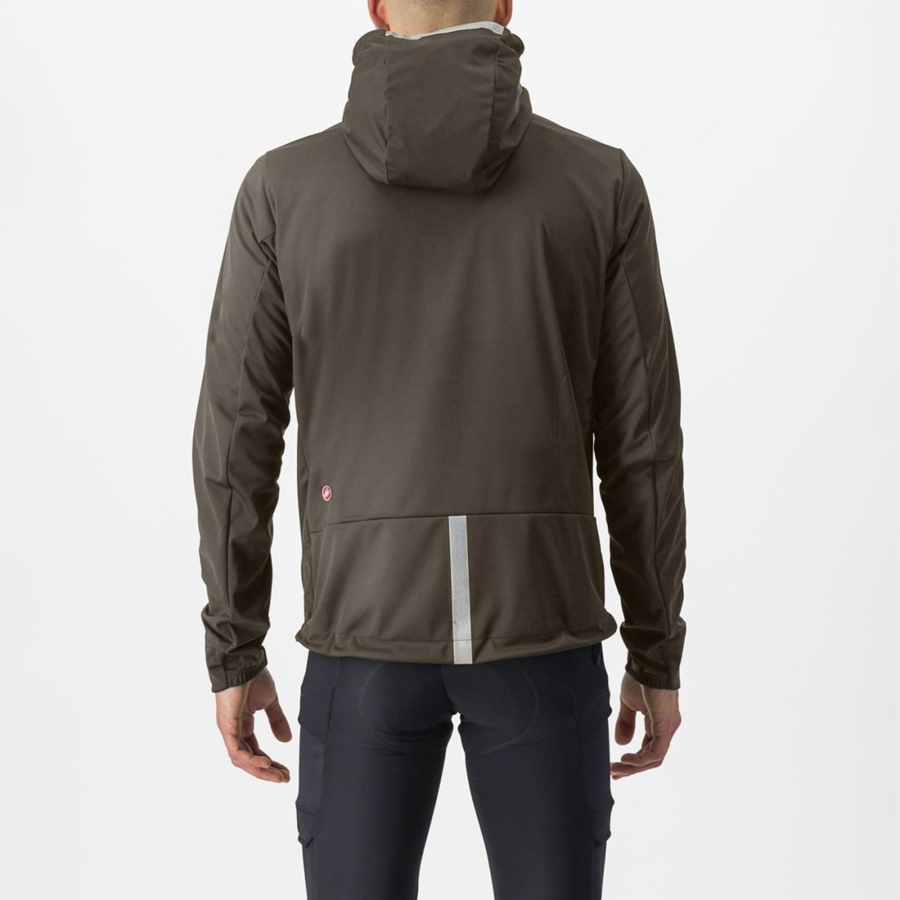 Castelli TRAIL HOODIE Men Jackets Green | KFEUZN-753