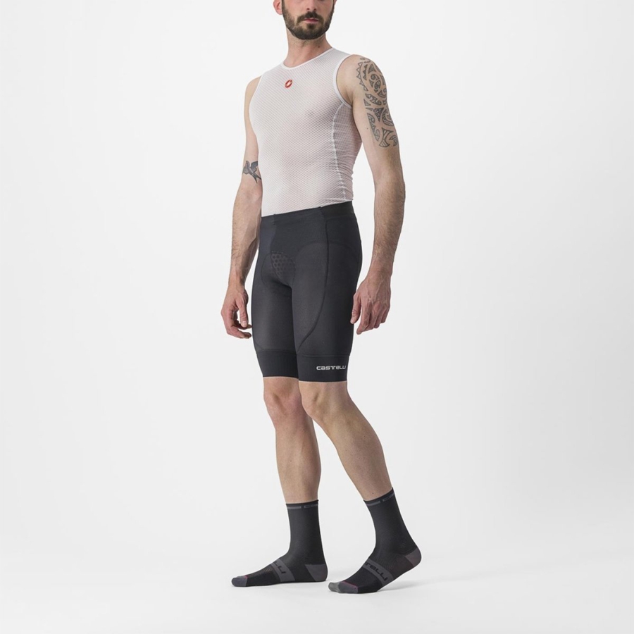 Castelli TRAIL LINER Men Shorts Black | YMEQHA-614