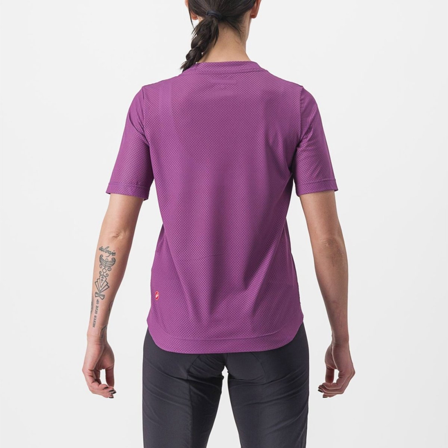 Castelli TRAIL TECH 2 W TEE Women Jersey Purple | QIFMXK-329