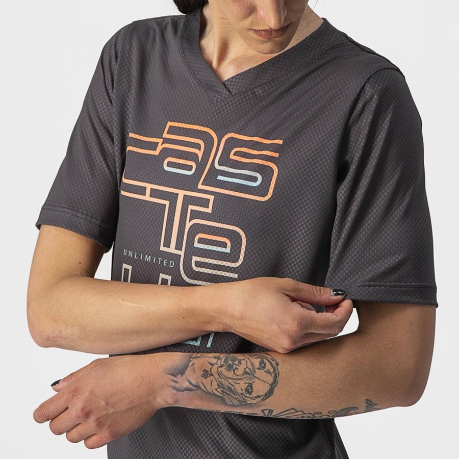 Castelli TRAIL TECH W TEE Women Jersey Dark Grey | GJOEWU-179