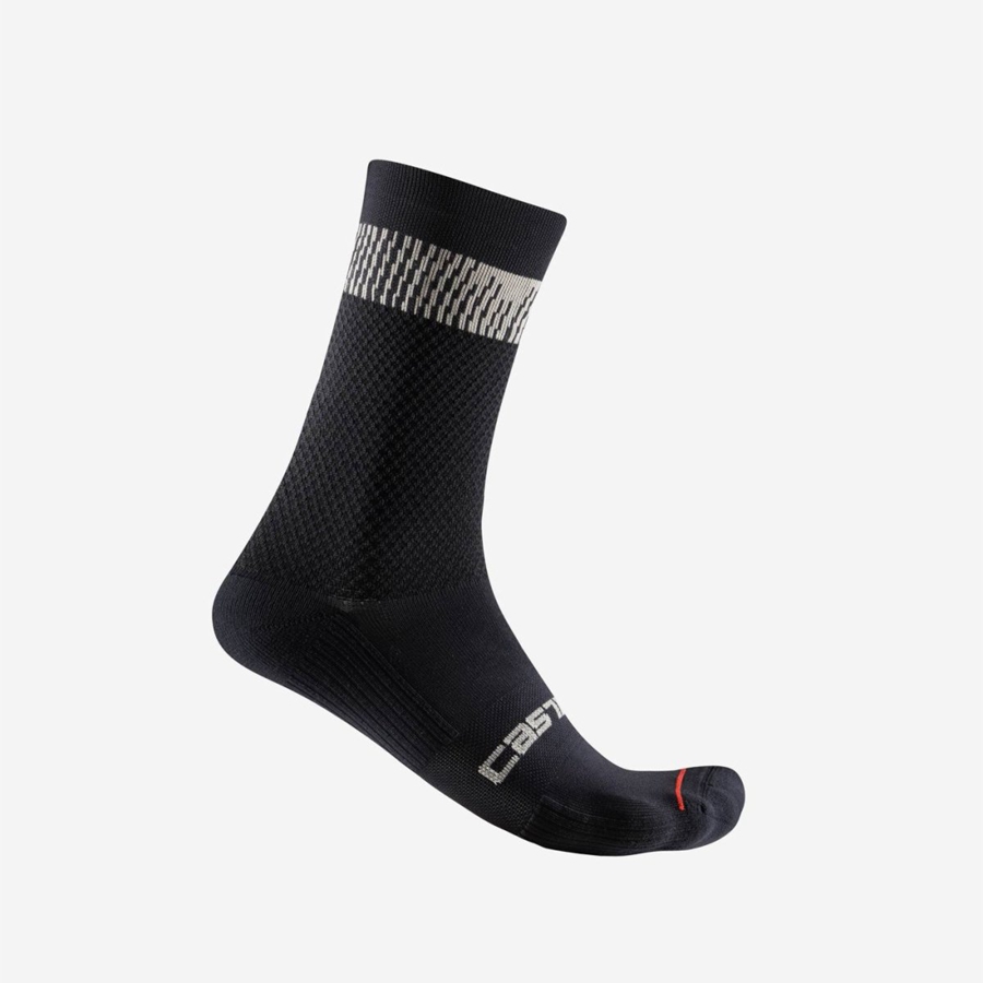 Castelli UNLIMITED 18 Men Socks Black / Silver | TJVZEH-645