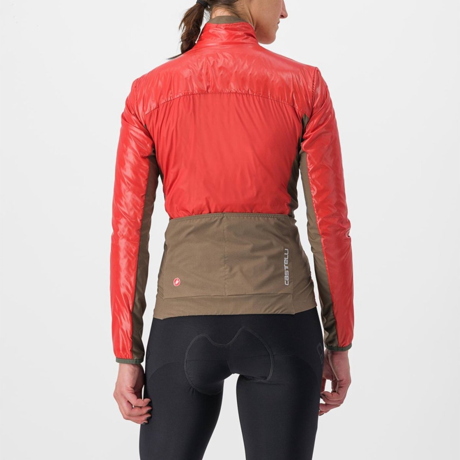 Castelli UNLIMITED 2 W PUFFY Women Jackets Red / Silver Grey | BINKTD-320