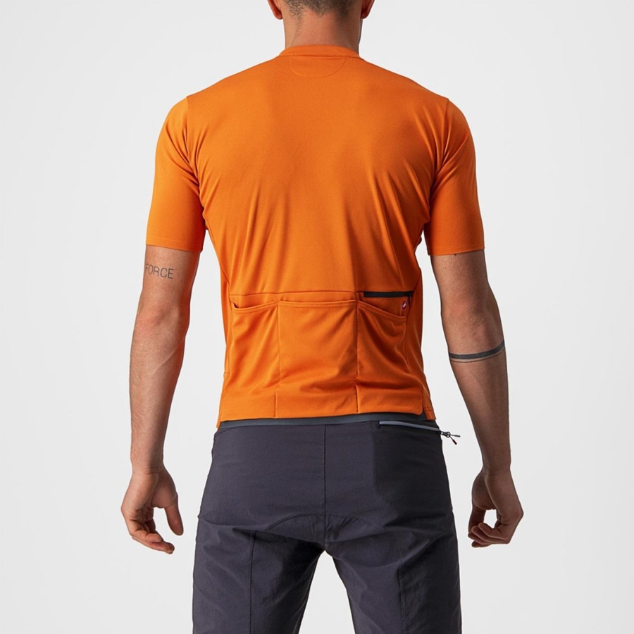 Castelli UNLIMITED ALLROAD Men Jersey Orange Red | QXUKIY-048