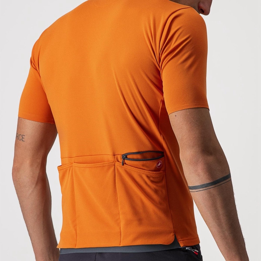 Castelli UNLIMITED ALLROAD Men Jersey Orange Red | QXUKIY-048