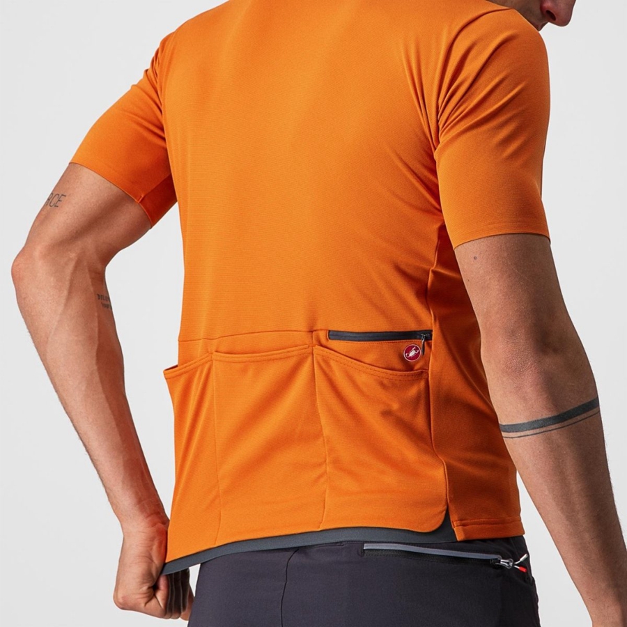 Castelli UNLIMITED ALLROAD Men Jersey Orange Red | QXUKIY-048