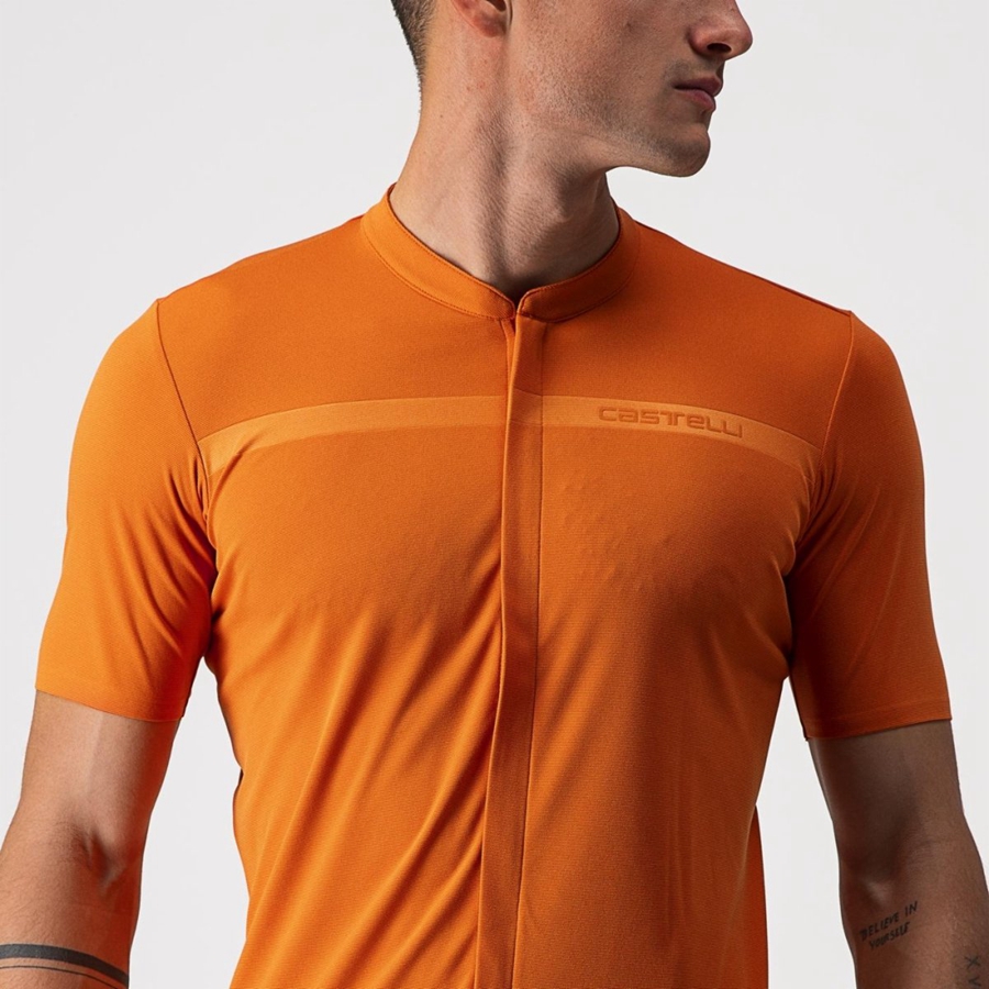 Castelli UNLIMITED ALLROAD Men Jersey Orange Red | QXUKIY-048