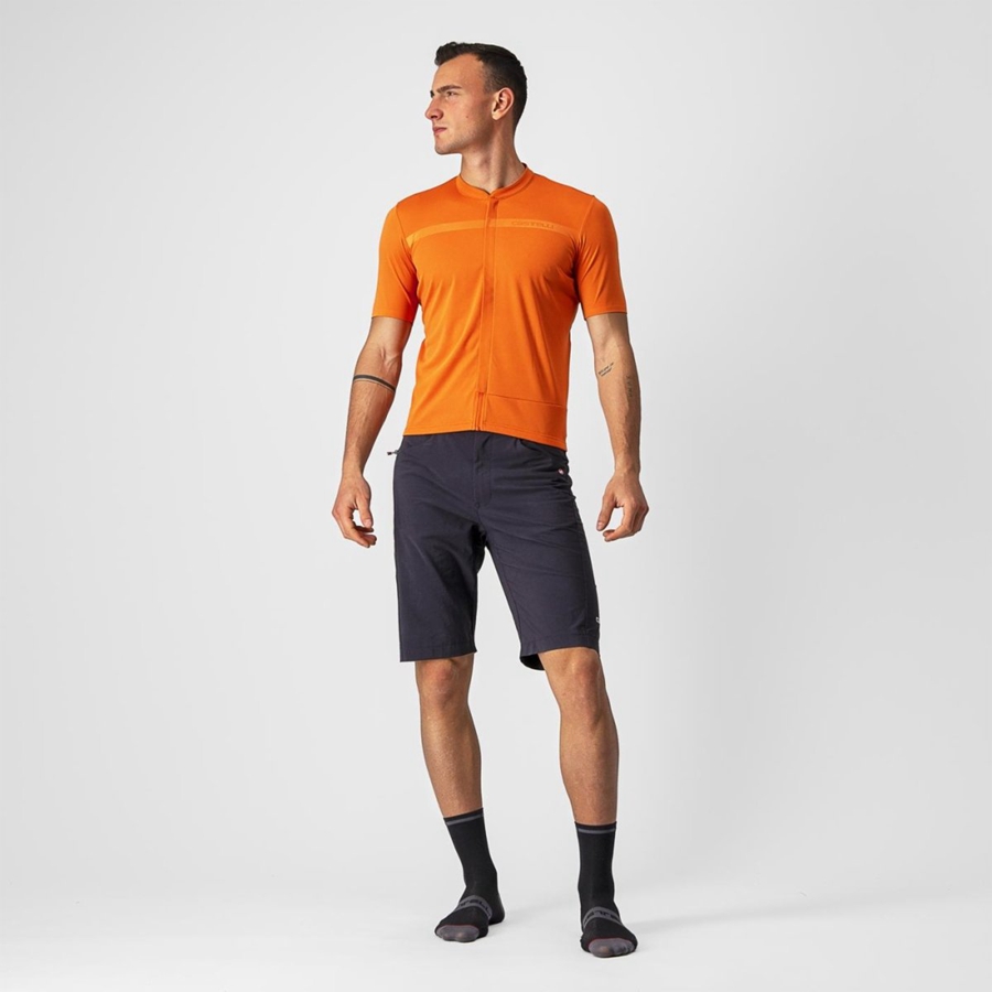 Castelli UNLIMITED ALLROAD Men Jersey Orange Red | QXUKIY-048