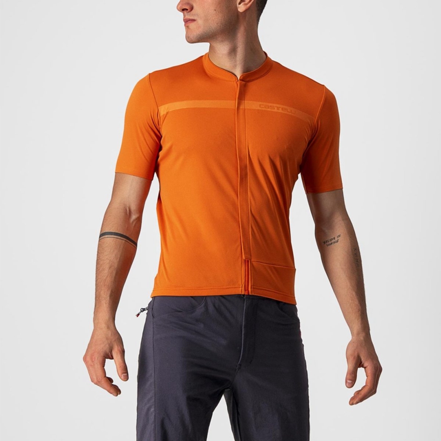 Castelli UNLIMITED ALLROAD Men Jersey Orange Red | QXUKIY-048