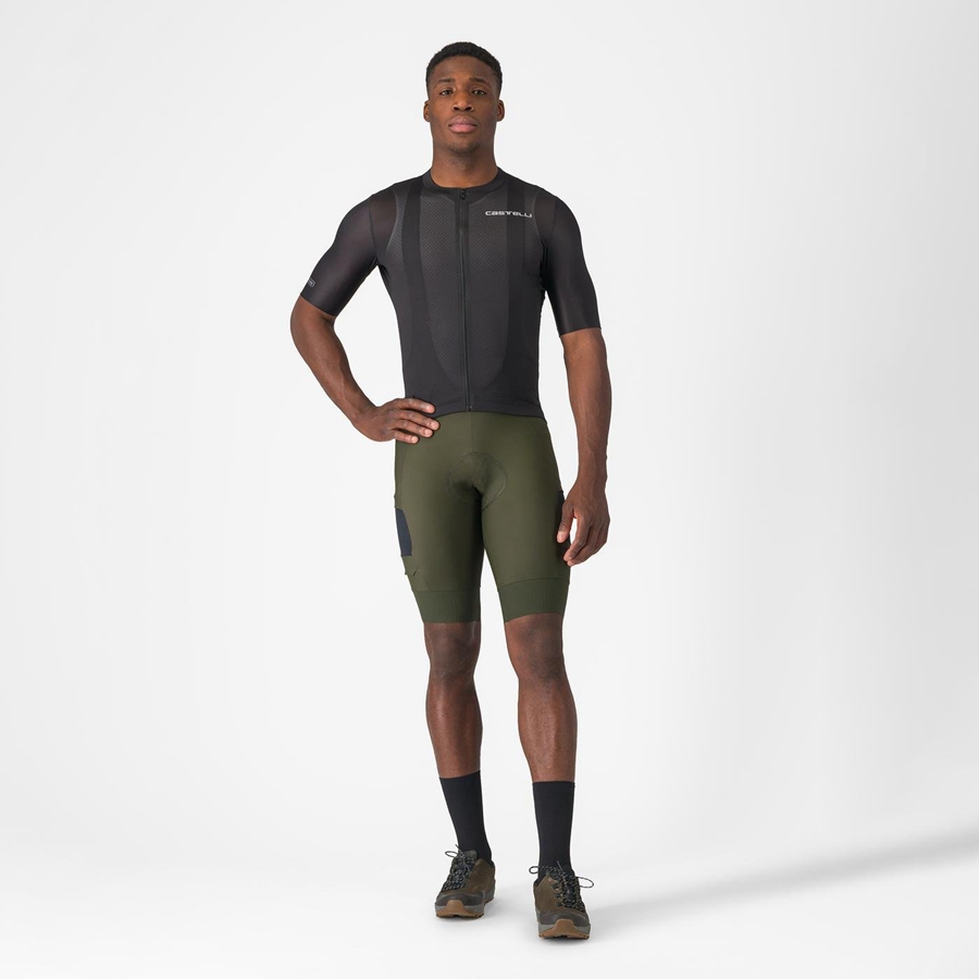 Castelli UNLIMITED CARGO Men Bib Shorts Deep Green | AONDEP-135