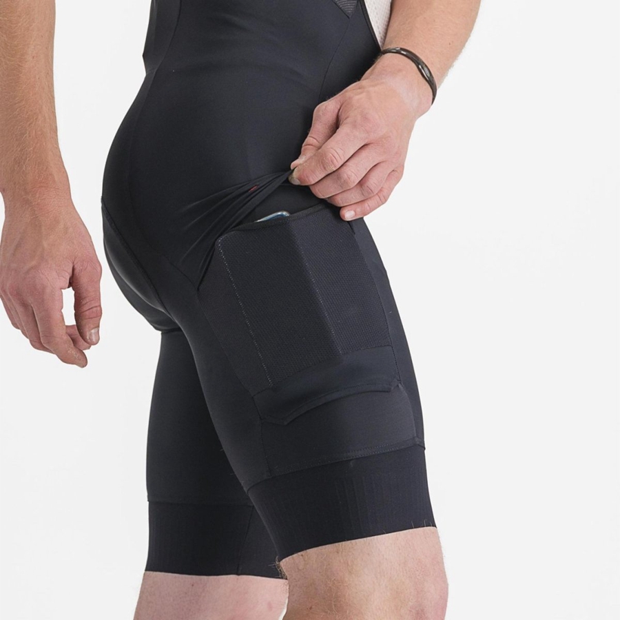 Castelli UNLIMITED CARGO Men Bib Shorts Black | OMINJB-974