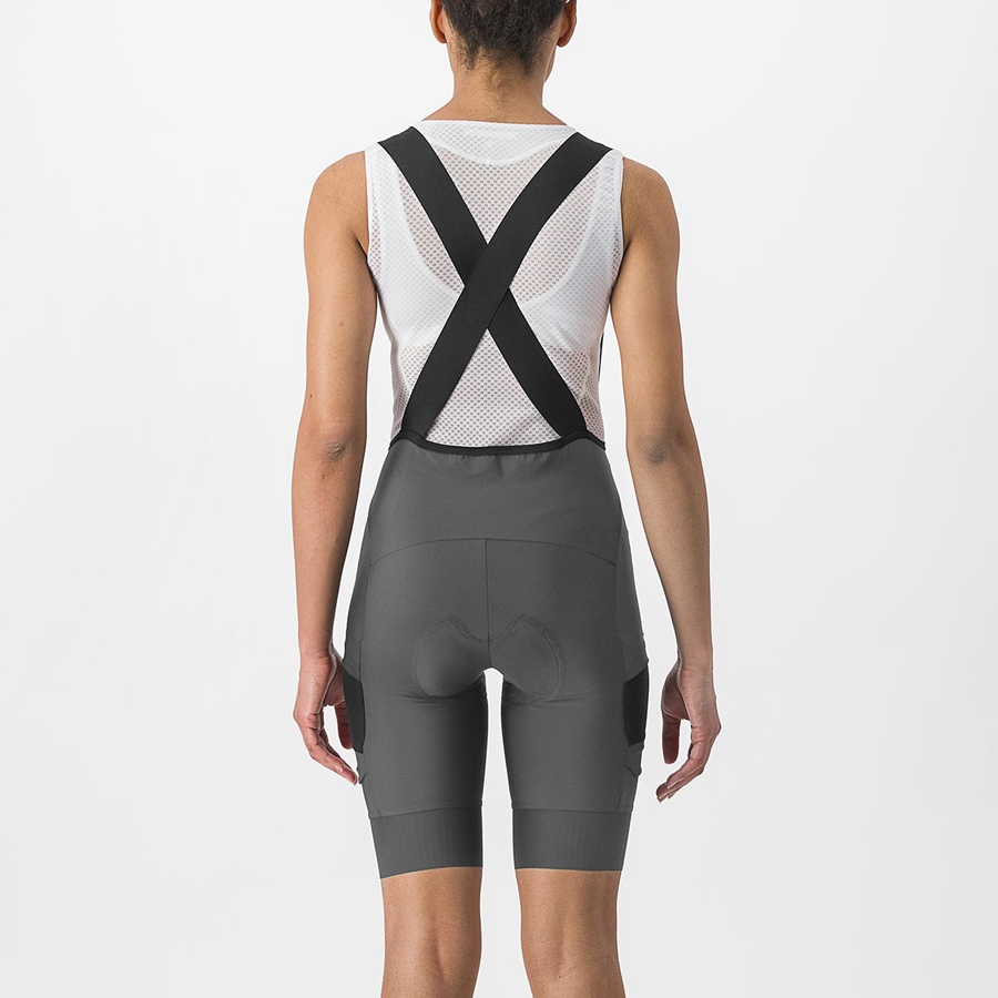 Castelli UNLIMITED CARGO W Women Bib Shorts Grey | SGHEBX-634