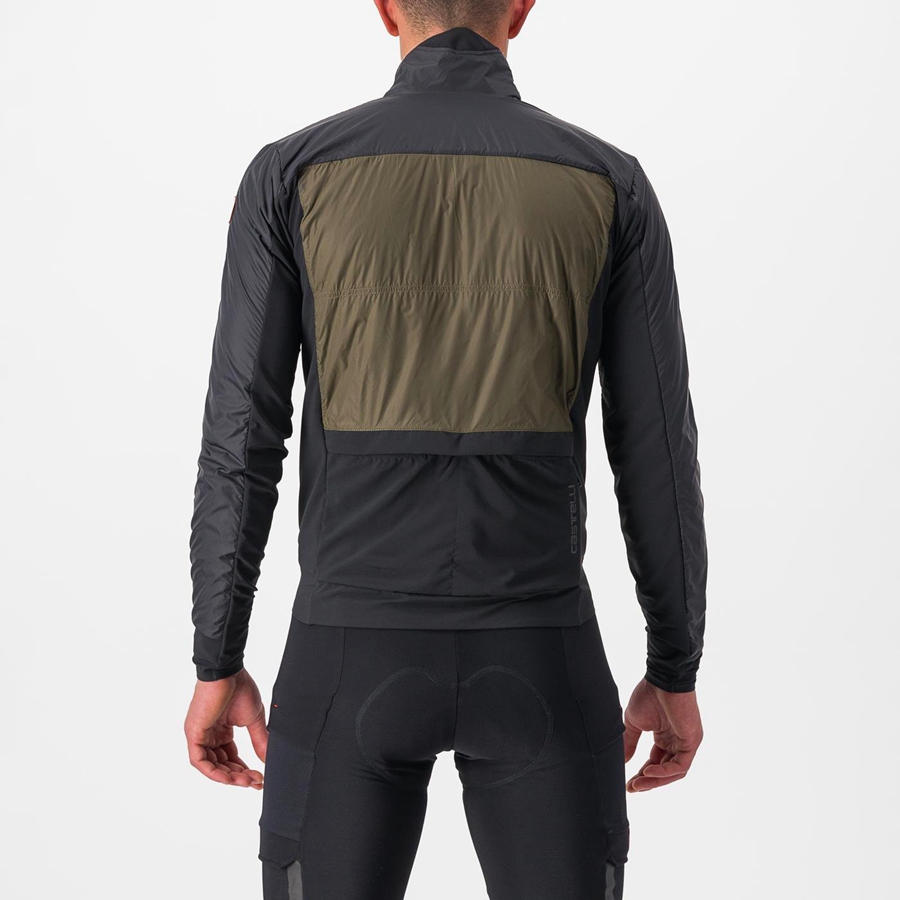 Castelli UNLIMITED PUFFY Men Jackets Black | FOBTUW-940