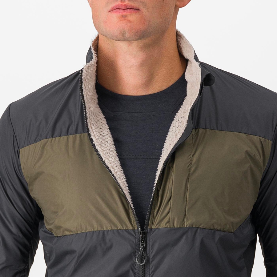 Castelli UNLIMITED PUFFY Men Jackets Black | FOBTUW-940