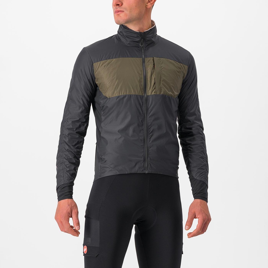 Castelli UNLIMITED PUFFY Men Jackets Black | FOBTUW-940