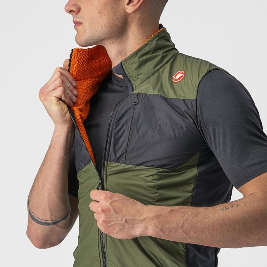 Castelli UNLIMITED PUFFY Men Vest Light Green / Dark Grey | TXEJUZ-810