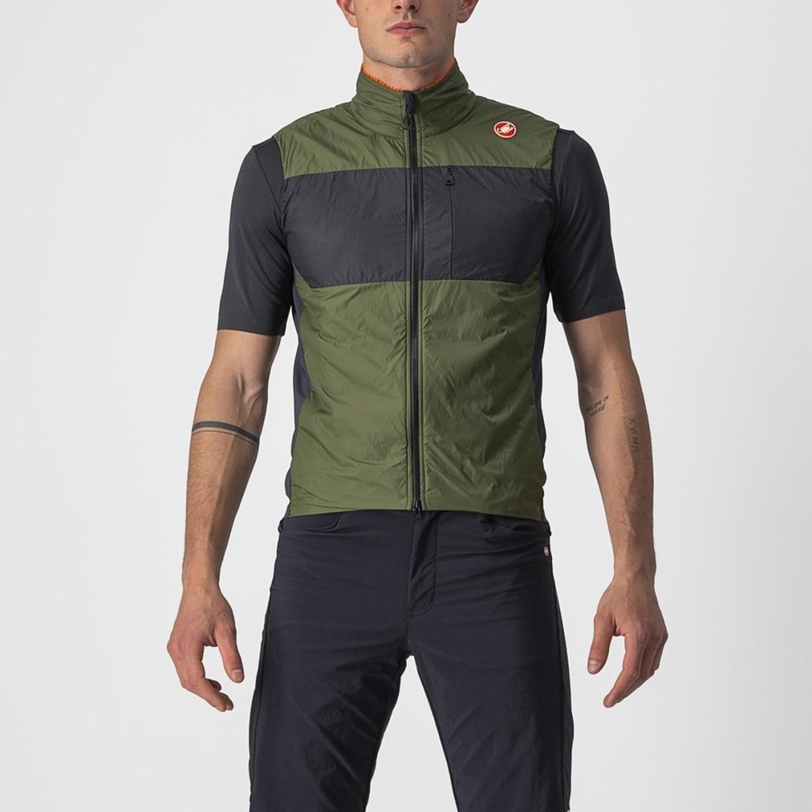 Castelli UNLIMITED PUFFY Men Vest Light Green / Dark Grey | TXEJUZ-810