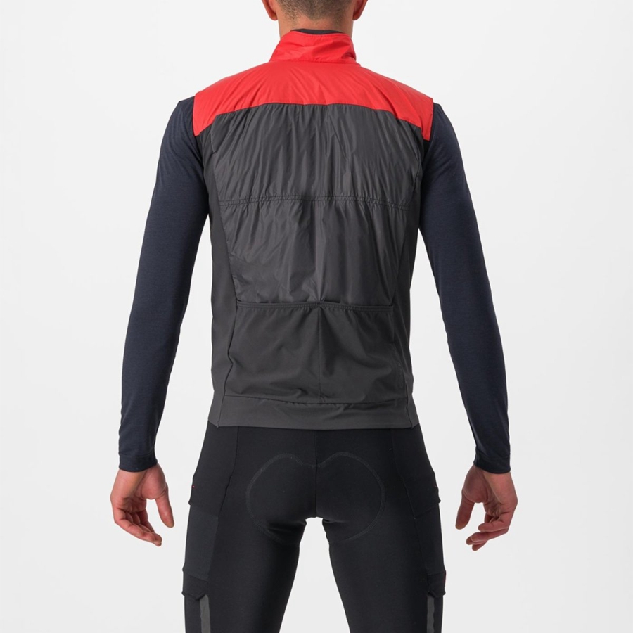 Castelli UNLIMITED PUFFY Men Vest Red / Dark Grey | COEZKG-075