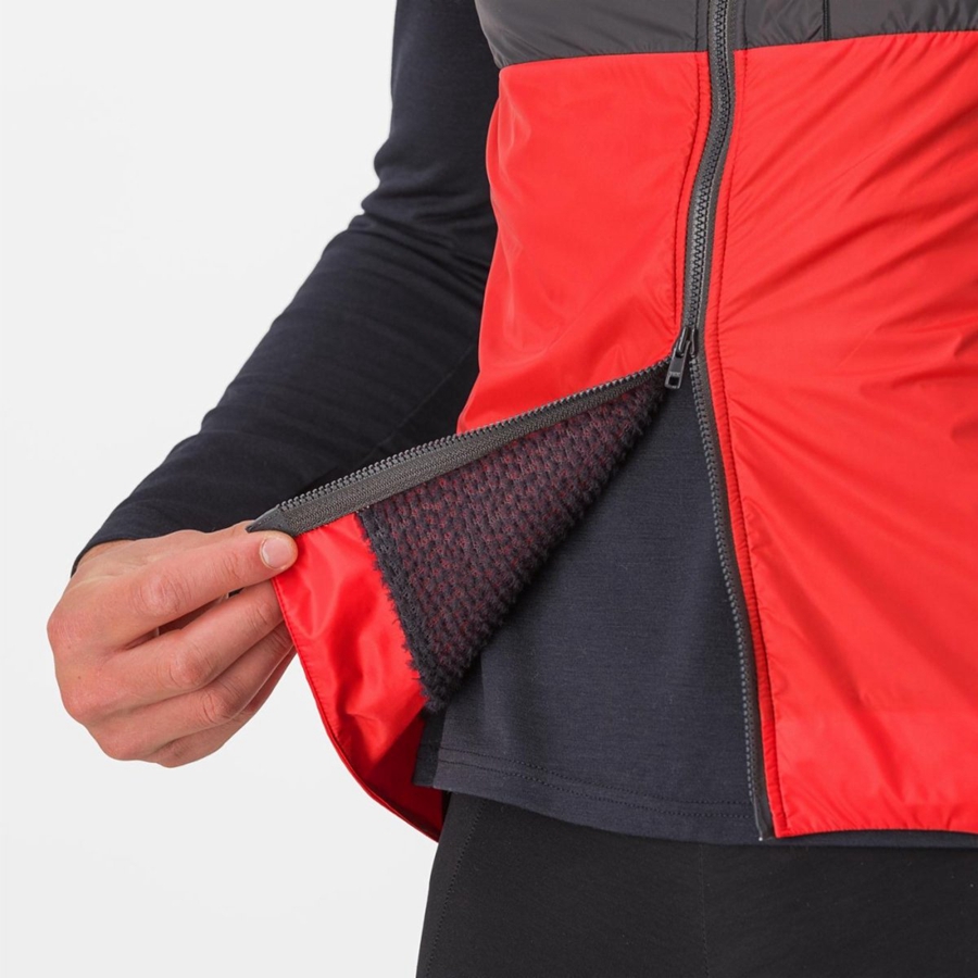 Castelli UNLIMITED PUFFY Men Vest Red / Dark Grey | COEZKG-075