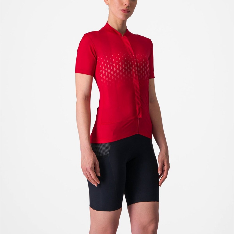 Castelli UNLIMITED SENTIERO 3 Women Jersey Red / Red | MAUNQX-345