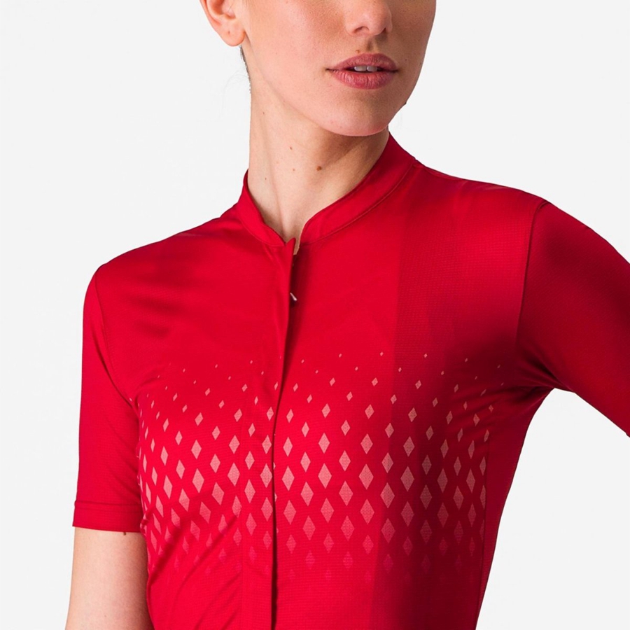 Castelli UNLIMITED SENTIERO 3 Women Jersey Red / Red | MAUNQX-345