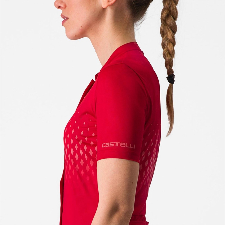 Castelli UNLIMITED SENTIERO 3 Women Jersey Red / Red | MAUNQX-345