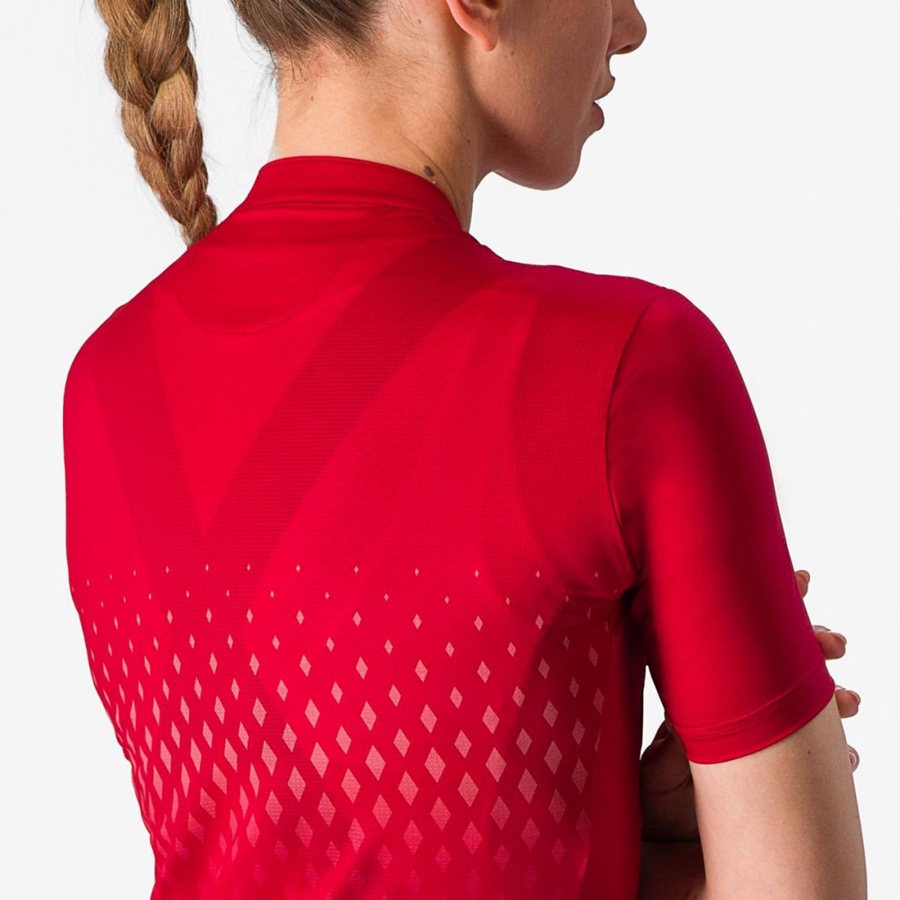 Castelli UNLIMITED SENTIERO 3 Women Jersey Red / Red | MAUNQX-345