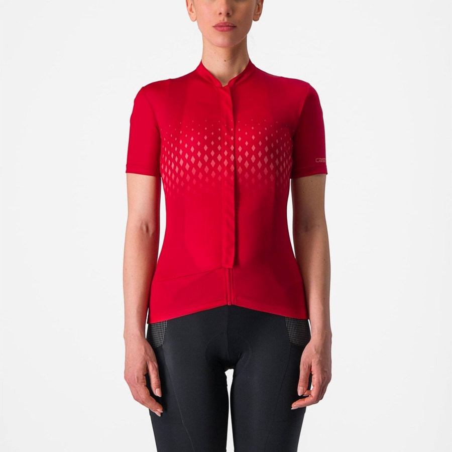 Castelli UNLIMITED SENTIERO 3 Women Jersey Red / Red | MAUNQX-345