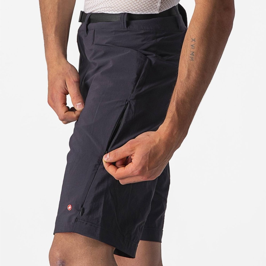 Castelli UNLIMITED TRAILGY Men Shorts Black | KGTVOP-581