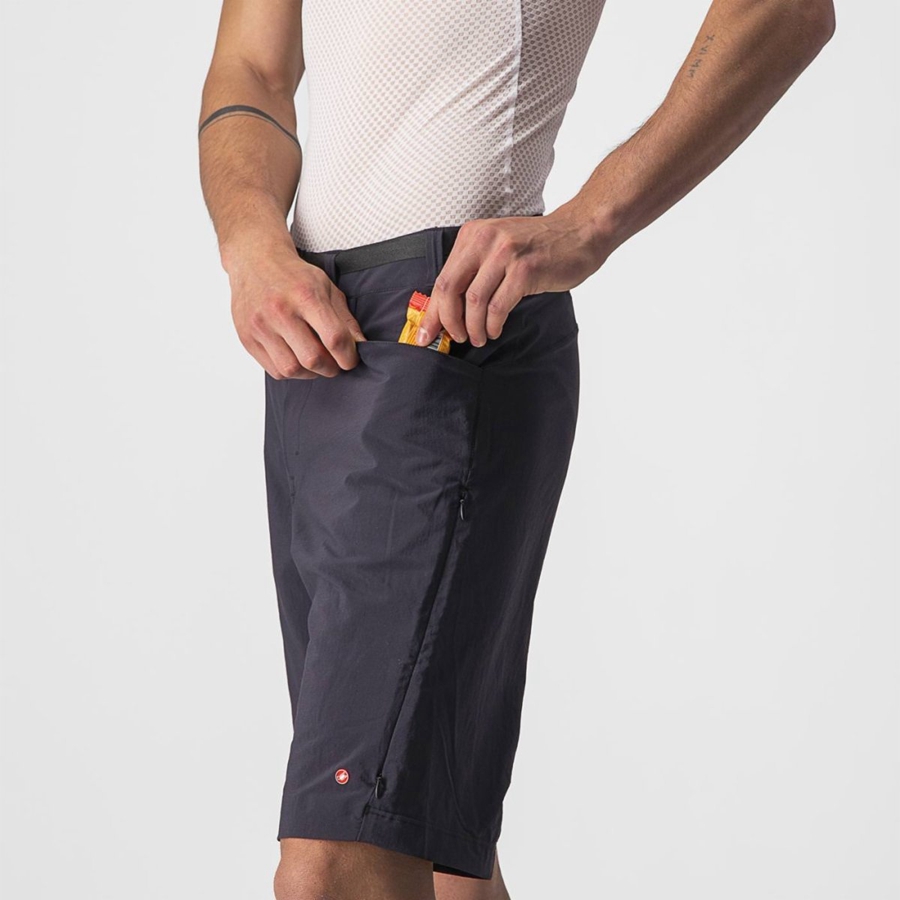 Castelli UNLIMITED TRAILGY Men Shorts Black | KGTVOP-581